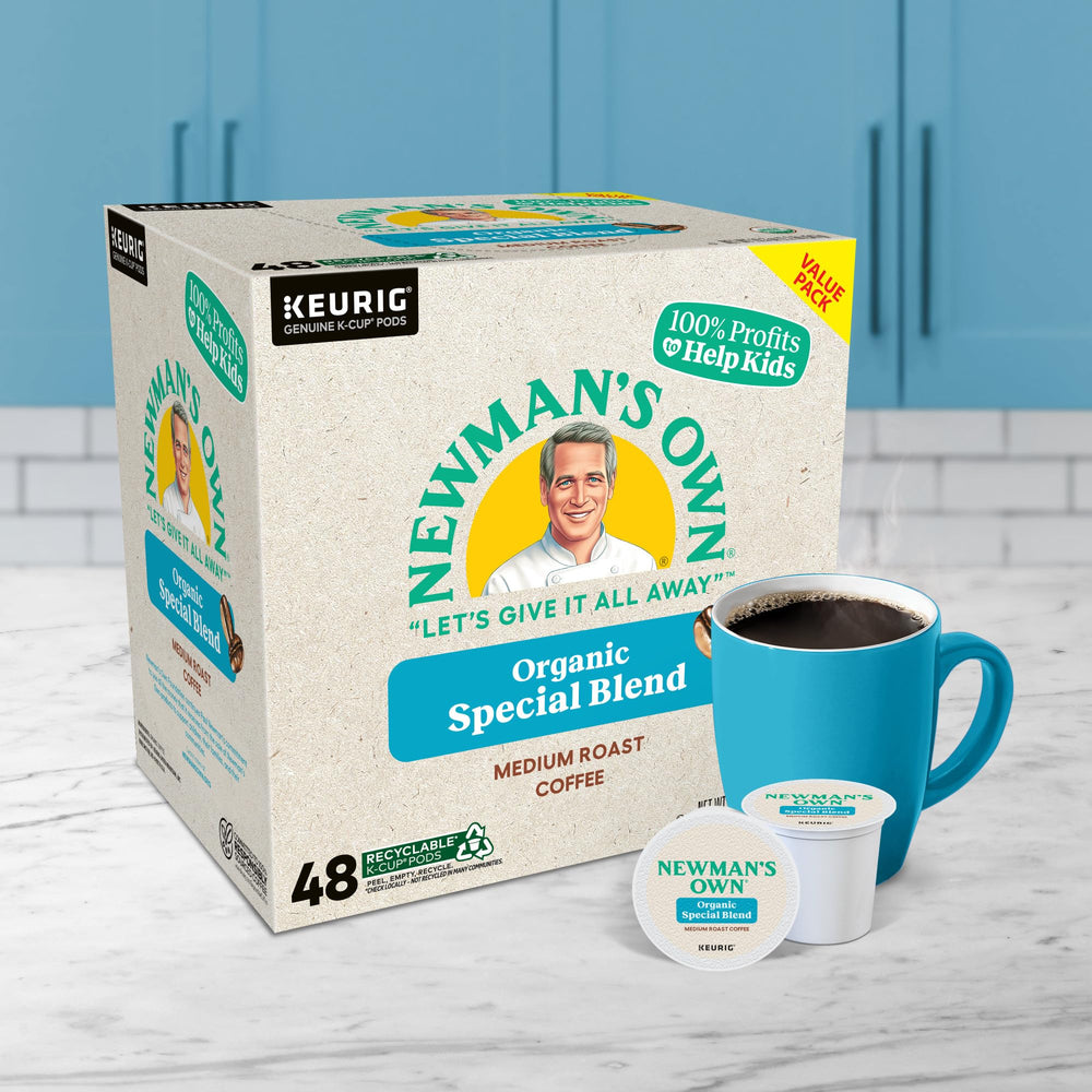 Recyclable K-Cup icon with Newman's Own Organic Special Blend