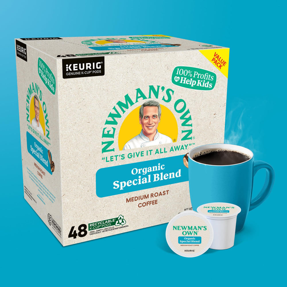 USDA Organic and Fair Trade seals on Newman's Own Organic Special Blend packaging