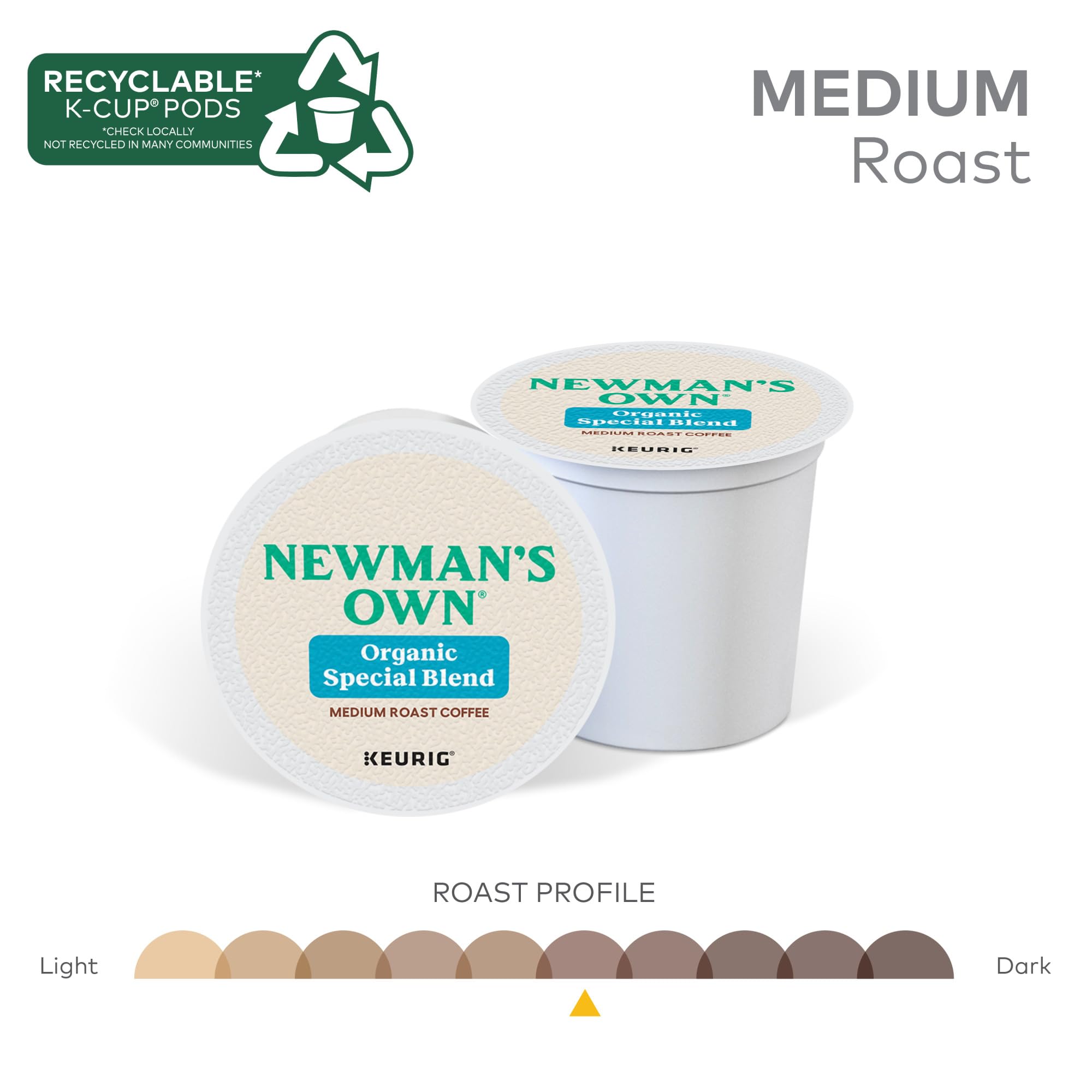 Steaming cup of Newman's Own Organic Special Blend with bold aroma