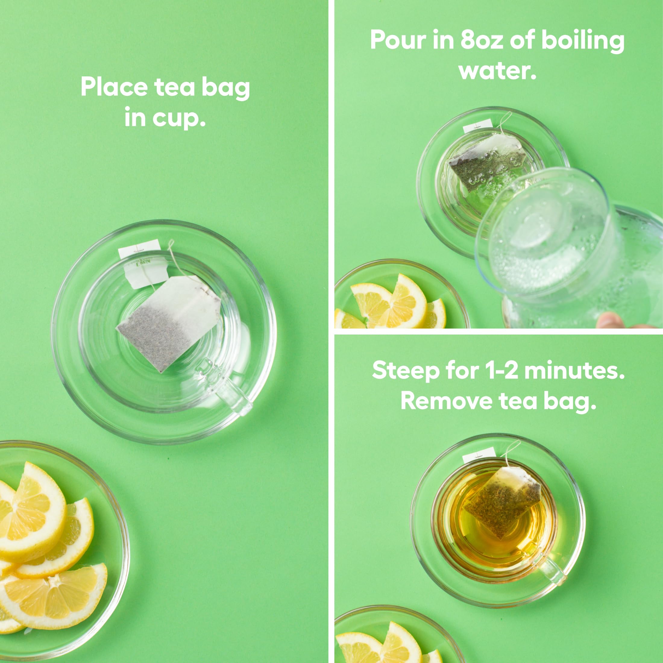 Newman's Own Organic Green Tea steaming cup evokes warm aroma.