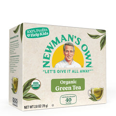 Newman's Own Organics Royal Green Tea 40-count pack for a daily, soothing ritual.