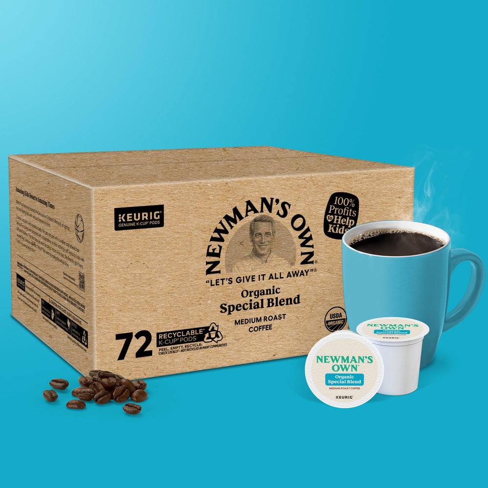 Newman's Own Organic Special Blend recyclable icon on packaging