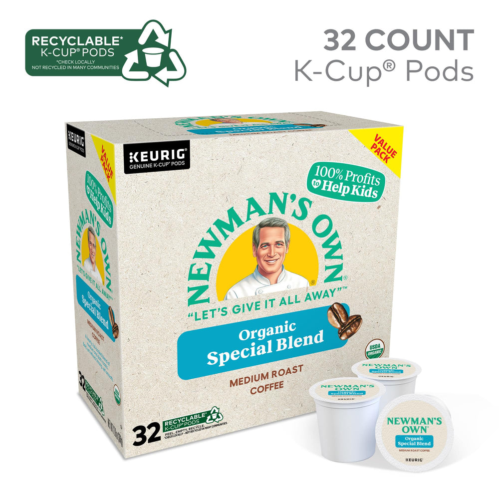Newman's Own Organic Special Blend medium-dark roast aroma as it brews.