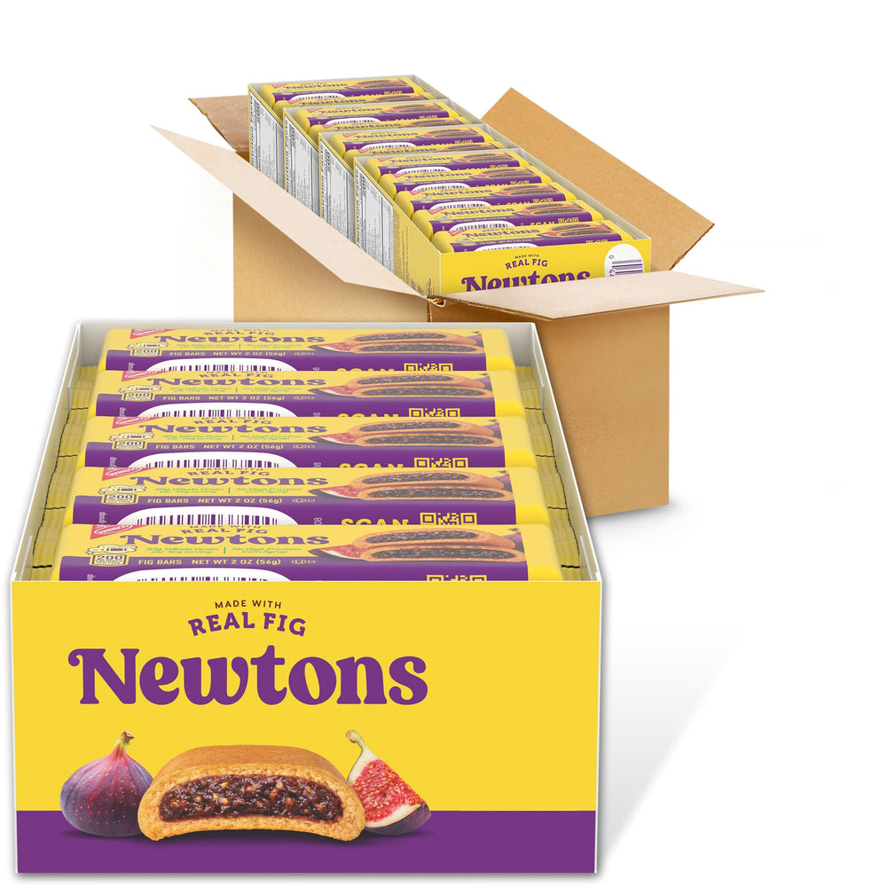 Newtons Fig Bars 40-pack tray for convenient on-the-go snacking.