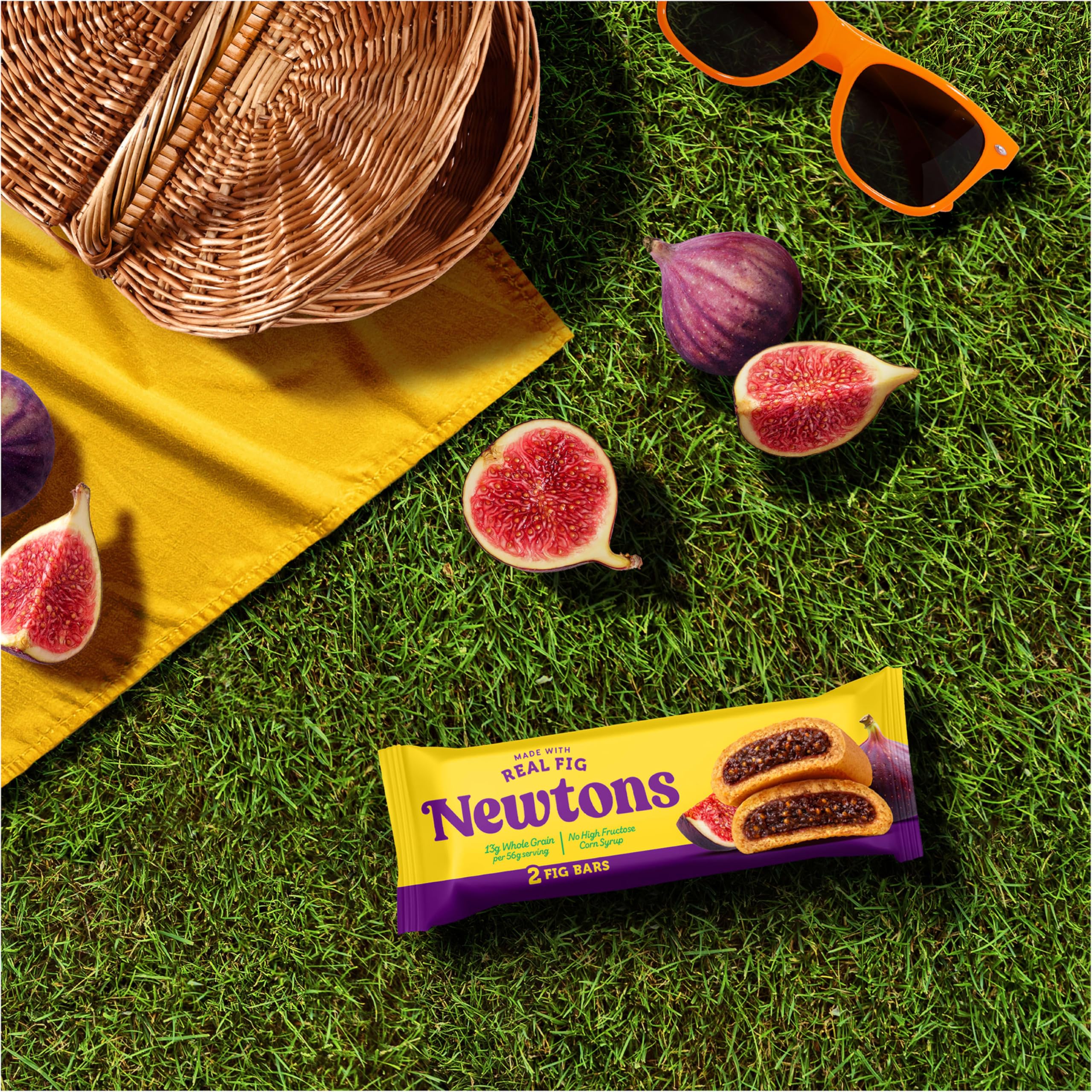 Newtons Fig Bars offer a 56 g serving with whole grain.