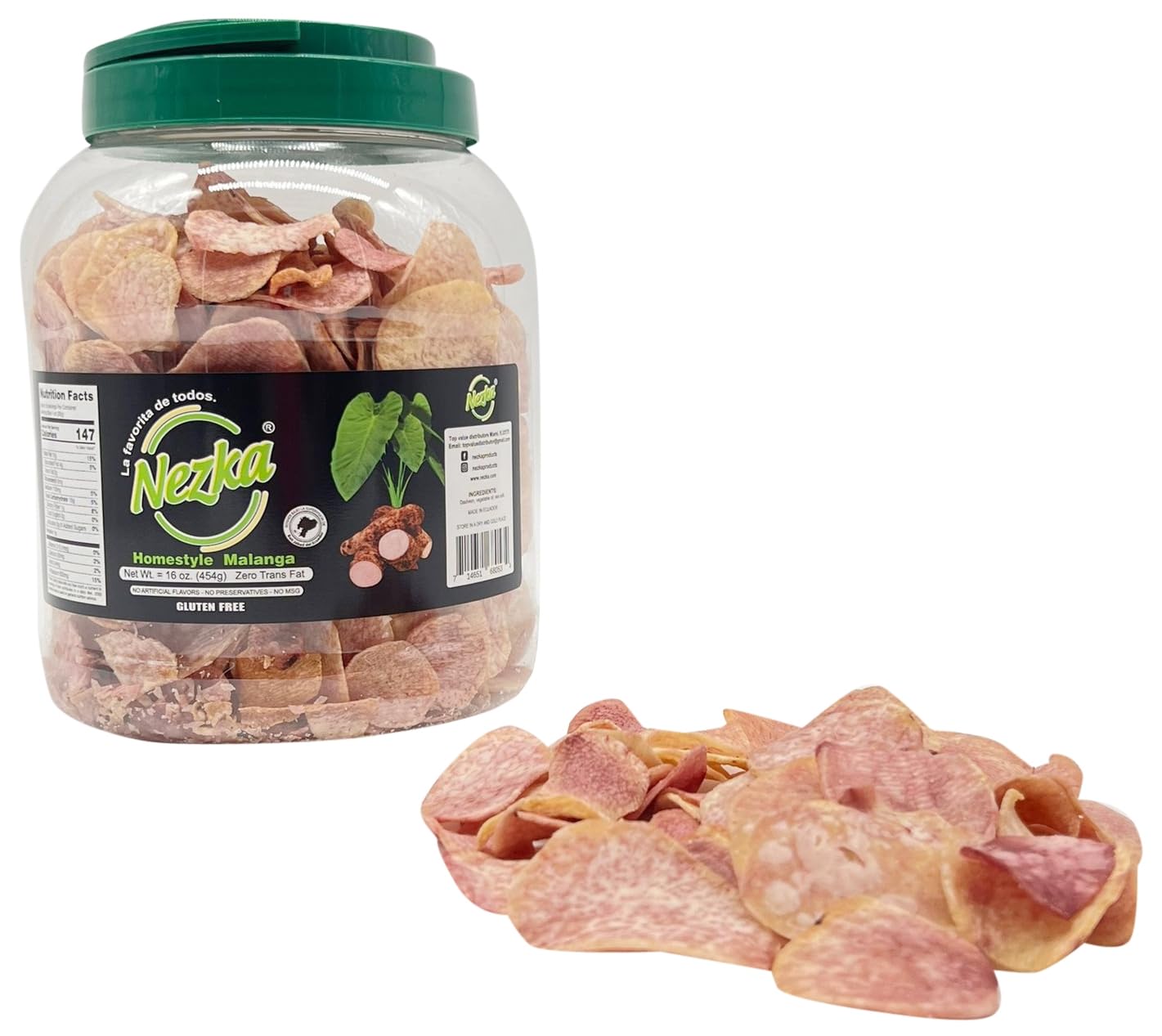 NEZKA purple taro chips packaging, 16 oz bag ready for sharing