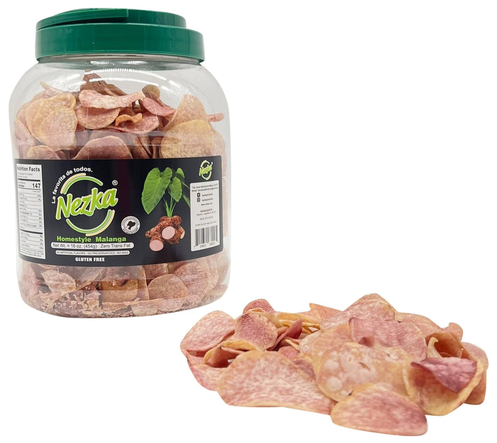 NEZKA purple taro chips packaging, 16 oz bag ready for sharing