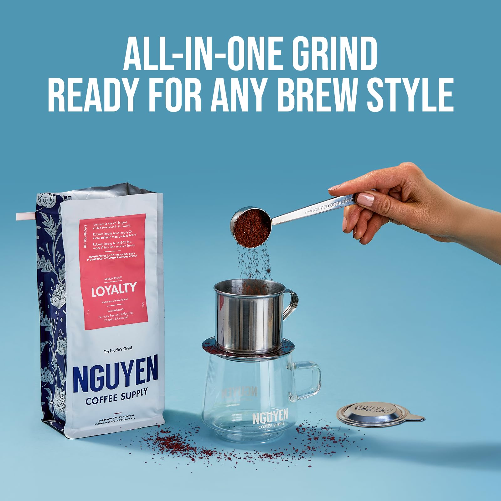 Nguyen Coffee Supply grind-agnostic beans ideal for phin, french press, or drip brewing