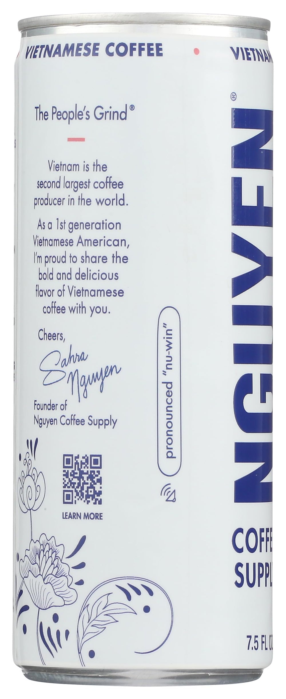 Nguyen Coffee Supply glass with ice and straw, a cool summer pick-me-up.