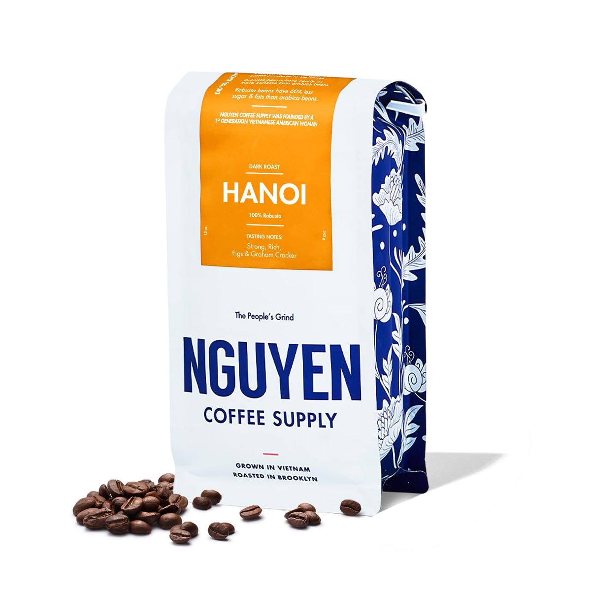 Nguyen Coffee Supply Hanoi Robusta dark roast beans prepared for espresso enthusiasts.