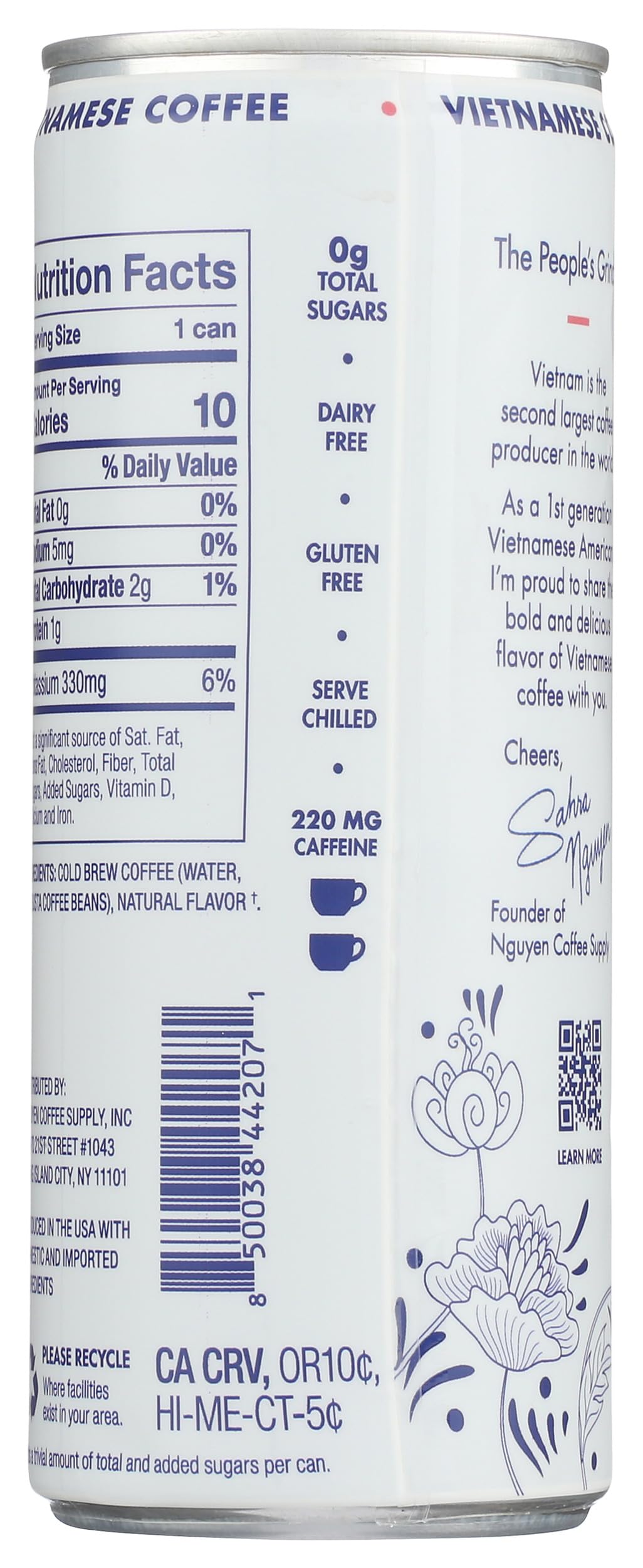 Nguyen Coffee Supply organic option label visible on the bottle.