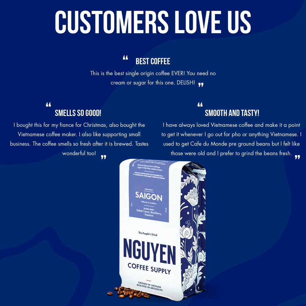 Nguyen Coffee Supply Phin-ready or drip brew—versatile grind.