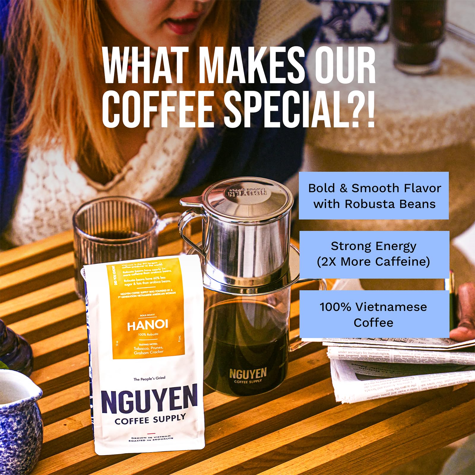 Nguyen Coffee Supply Vietnamese Robusta origin delivering bold cup with distinctive character.