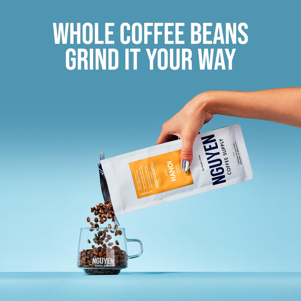 Nguyen Coffee Supply whole bean coffee ready for home grinding and any machine.