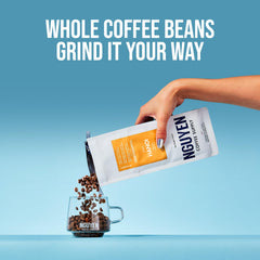 Nguyen Coffee Supply whole bean coffee ready for home grinding and any machine.