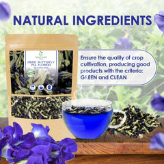 NHAT ANH FARM 100g butterfly pea flowers ideal for herbal tea blends.