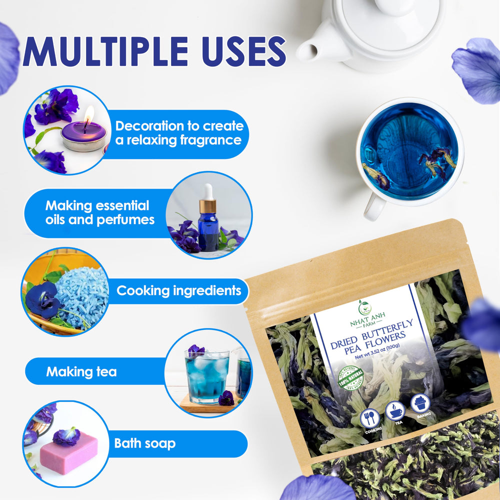 NHAT ANH FARM butterfly pea tea ingredient for colorful beverages.