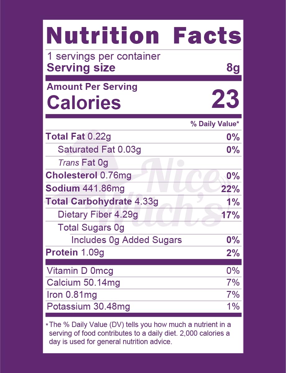 Nice Witch's Korean Assorted Seaweed Salad back label highlights quick prep and serving ideas