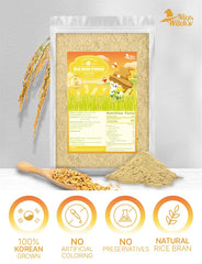 Nice Witch's rice bran powder pour demonstrates easy measurement for drinks.