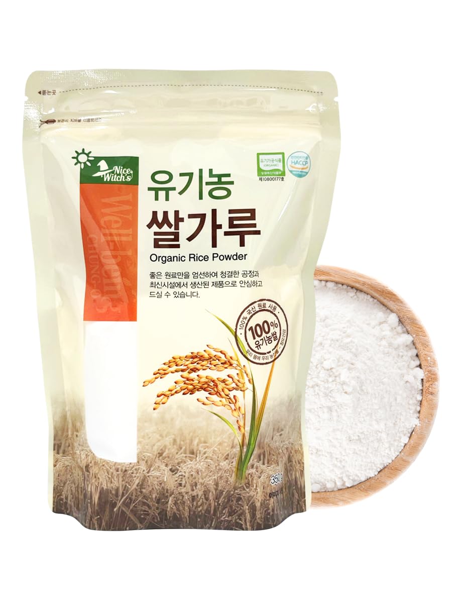 NICE WITCH'S Organic Rice Flour packaging, 350g, ideal for everyday baking.