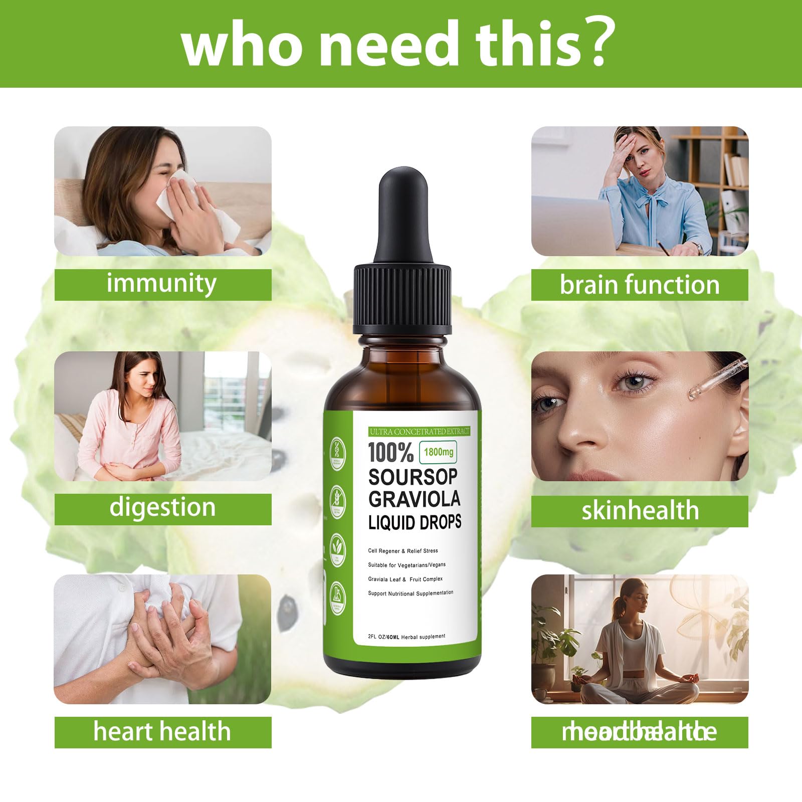 Nichalous 1800mg per serving drops for potent daily use.