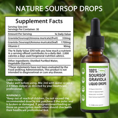 Nichalous graviola extract drops ready to mix into drinks.
