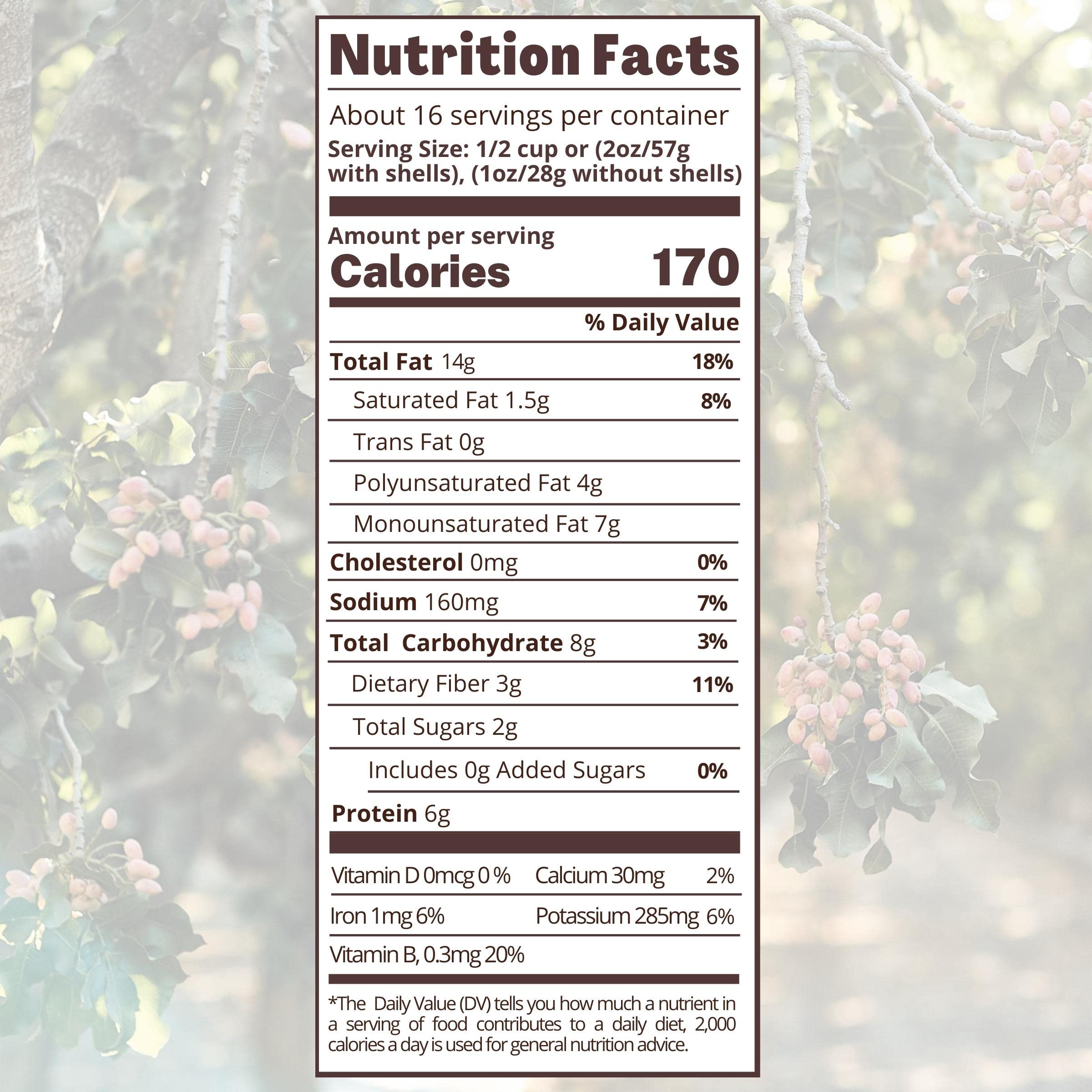 Nichols Farms sun-ripened California pistachios no-shell ideal for salads and recipes