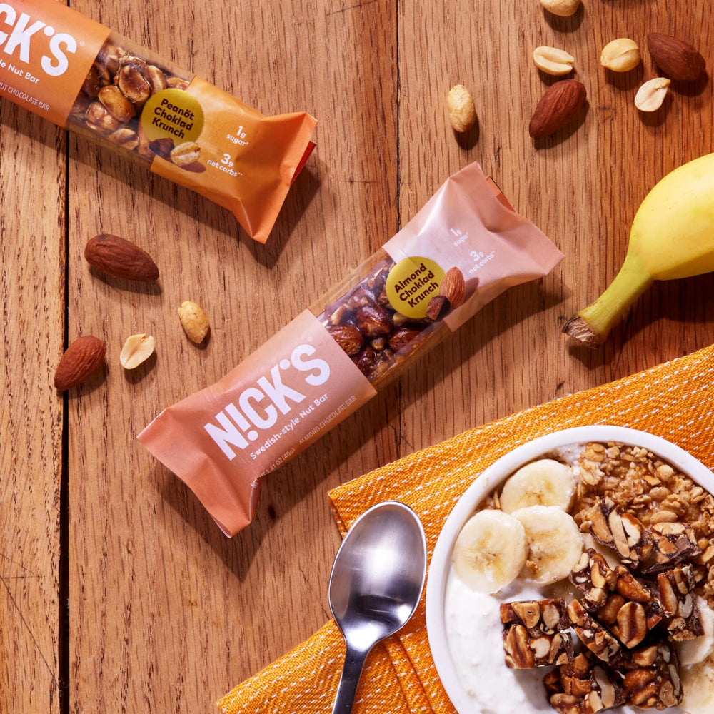 Nick's single-serving bar ready to snack anywhere.