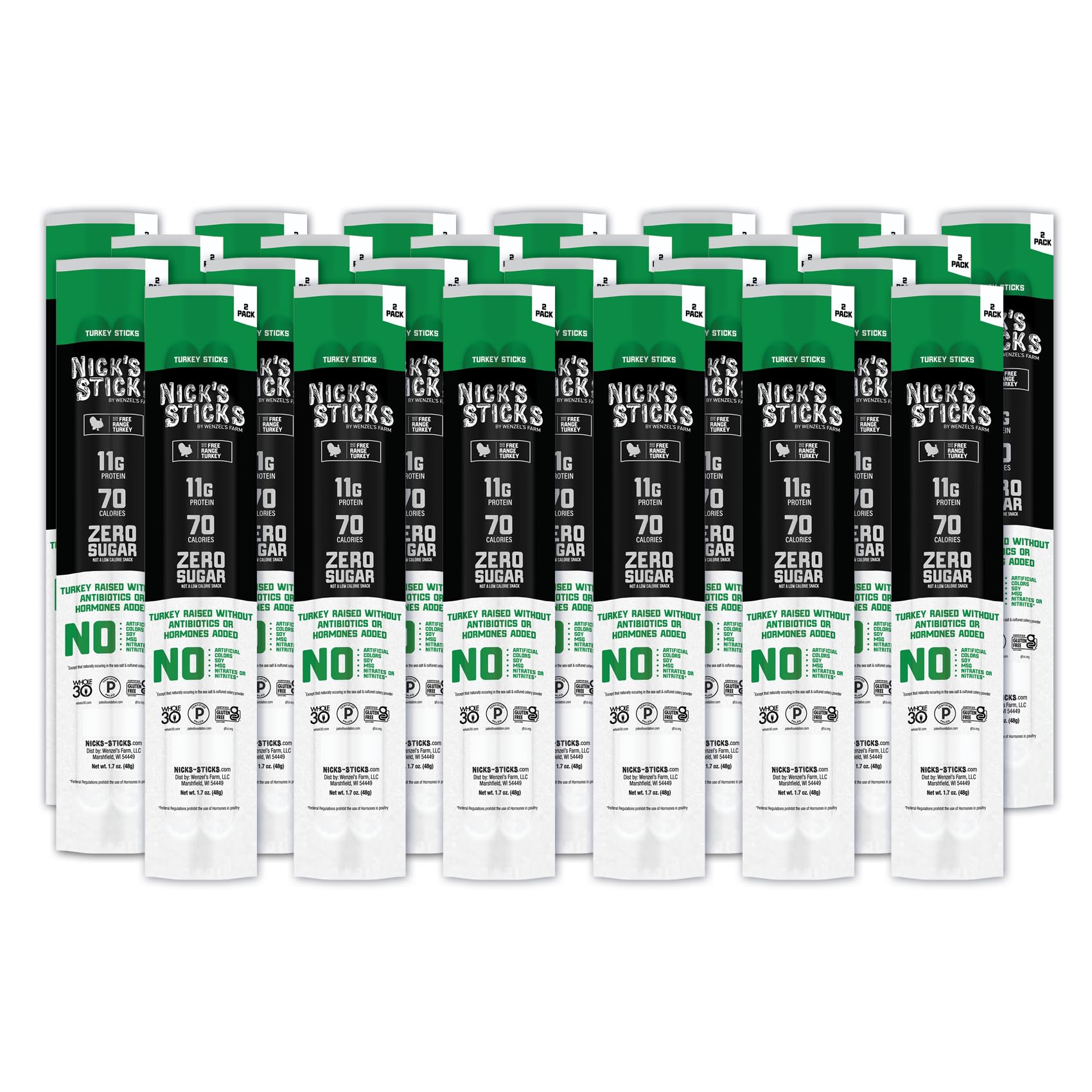 Nick's Sticks 25-pack multipack, convenient on-the-go snack option.