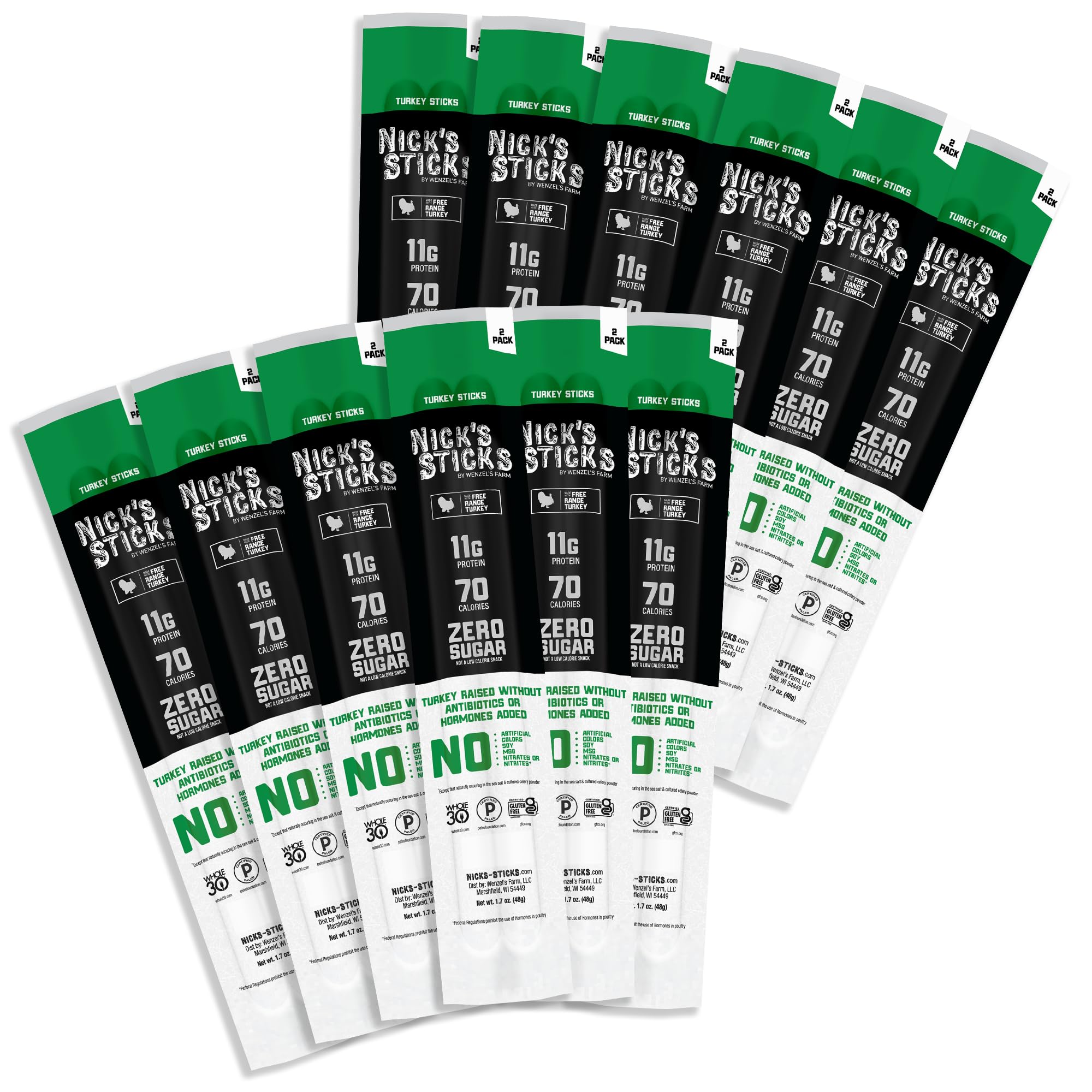 Nick's Sticks clean balanced packaging for on-the-go snacking