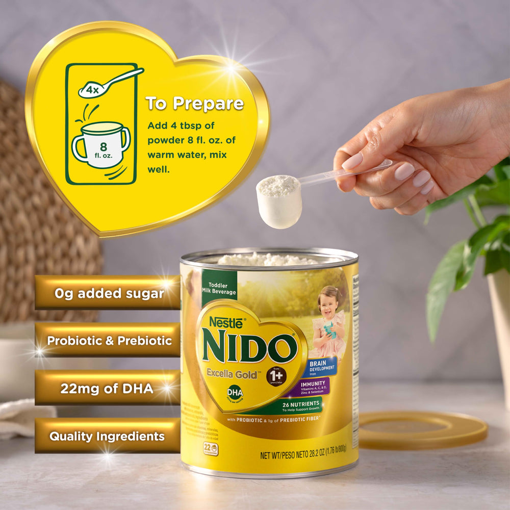 Nido Excella Gold provides 22 mg DHA per serving