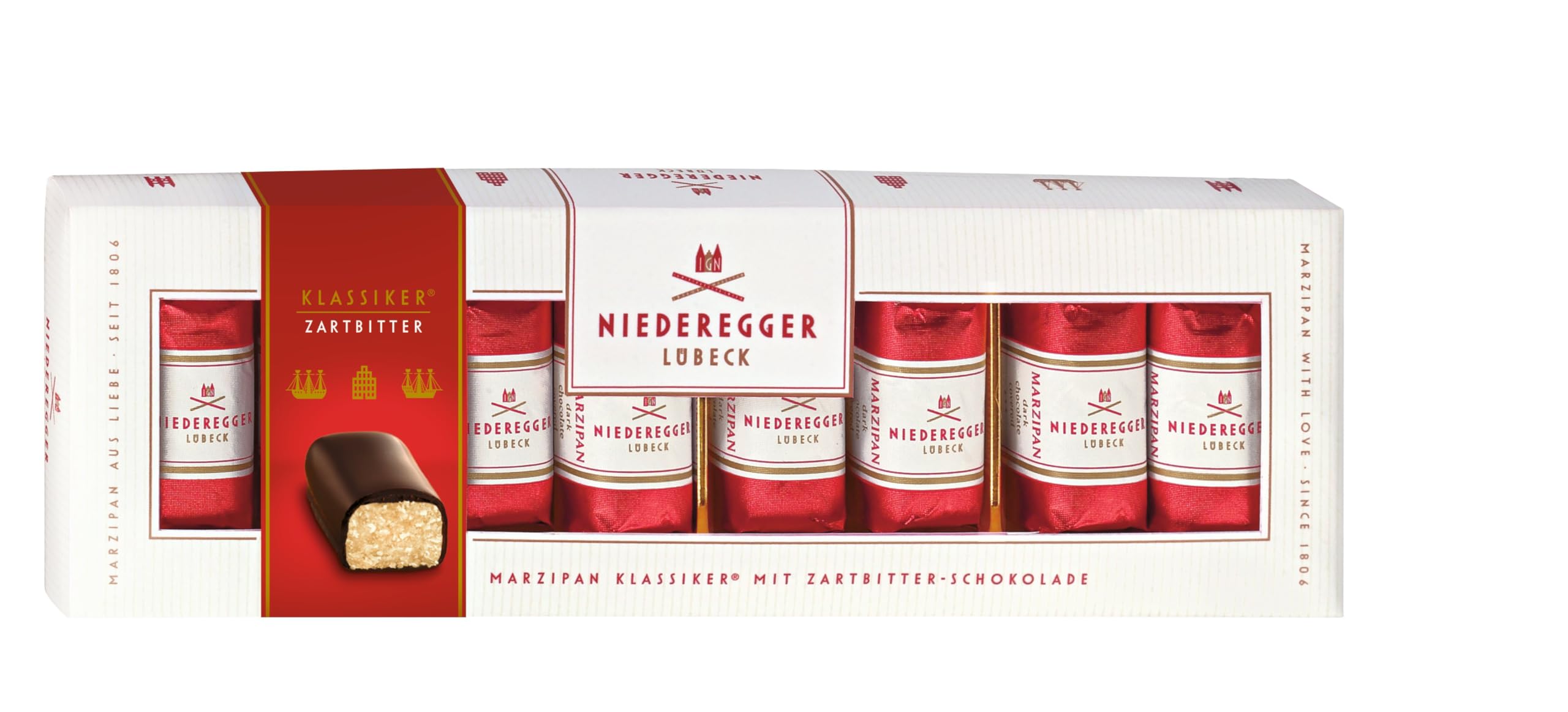 Niederegger Classic Marzipan Gift Box exterior for elegant gifting.