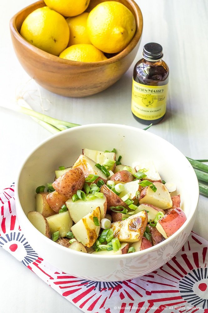 Nielsen-Massey lemon extract on a kitchen setup ideal for quick citrus flavoring