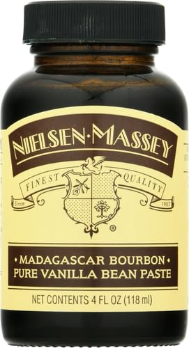 Nielsen-Massey Madagascar Bourbon Vanilla Paste label and cap close-up for quality