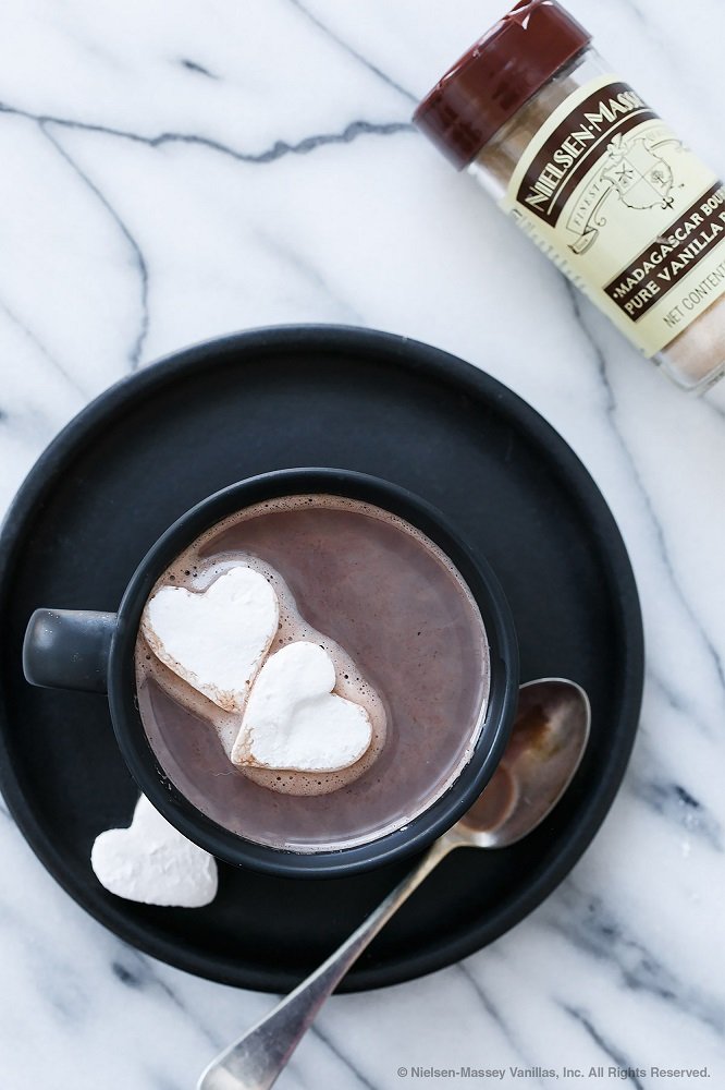 Nielsen-Massey Madagascar Bourbon Vanilla Powder on a measuring spoon for precise dry mixes.