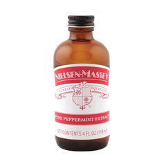 Nielsen-Massey Peppermint Extract label closeup highlights all-natural, gluten-free quality