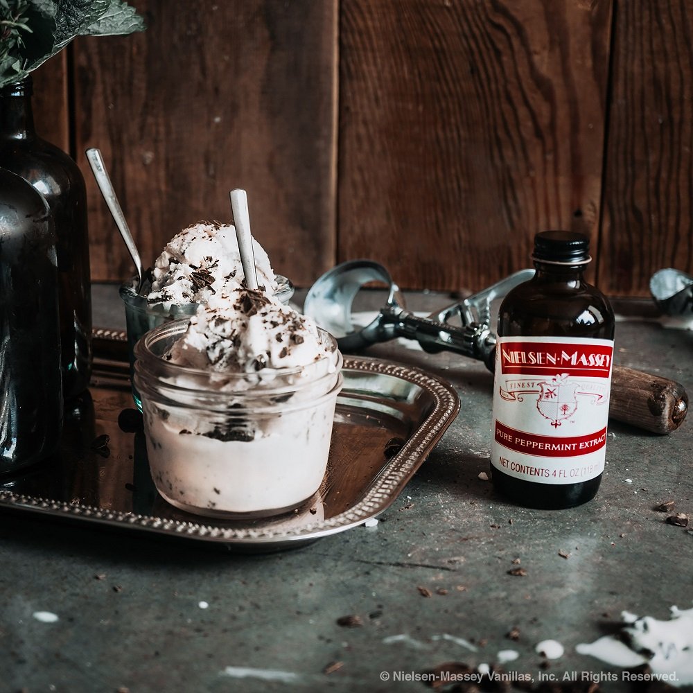 Nielsen-Massey Peppermint Extract pour drops for precise flavoring