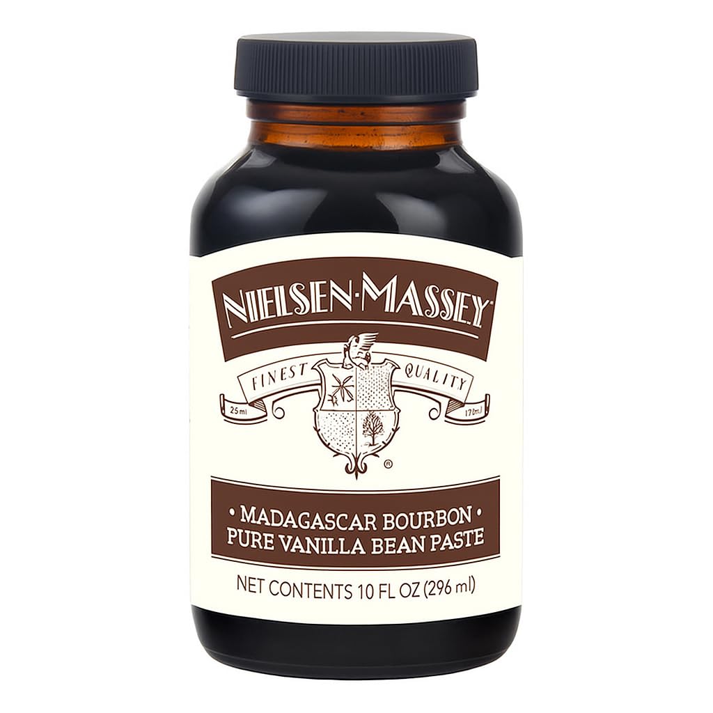 Nielsen-Massey vanilla bean paste bottle with real specks for authentic vanilla flavor
