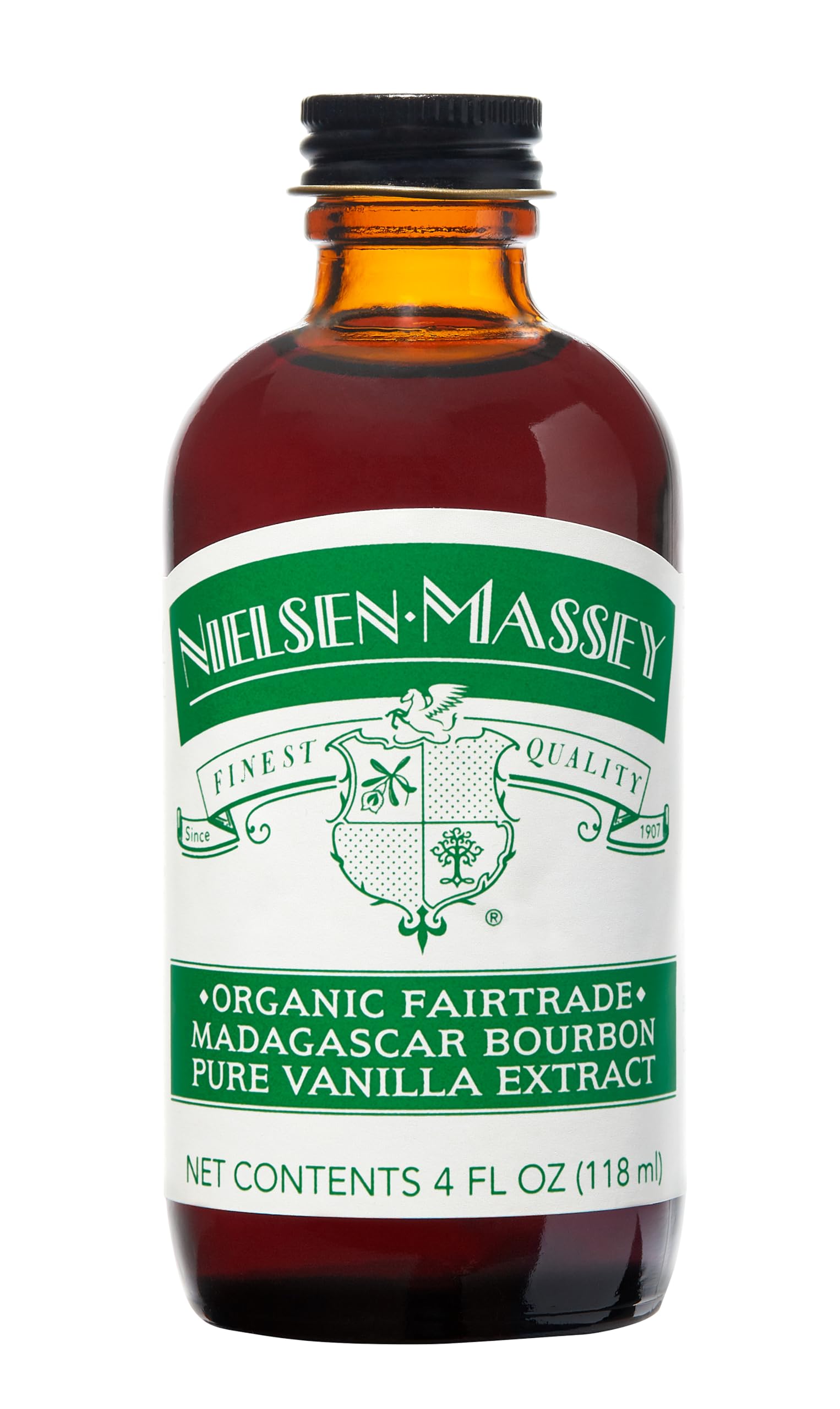 Nielsen-Massey vanilla bottle close-up, rich aroma for baking and desserts