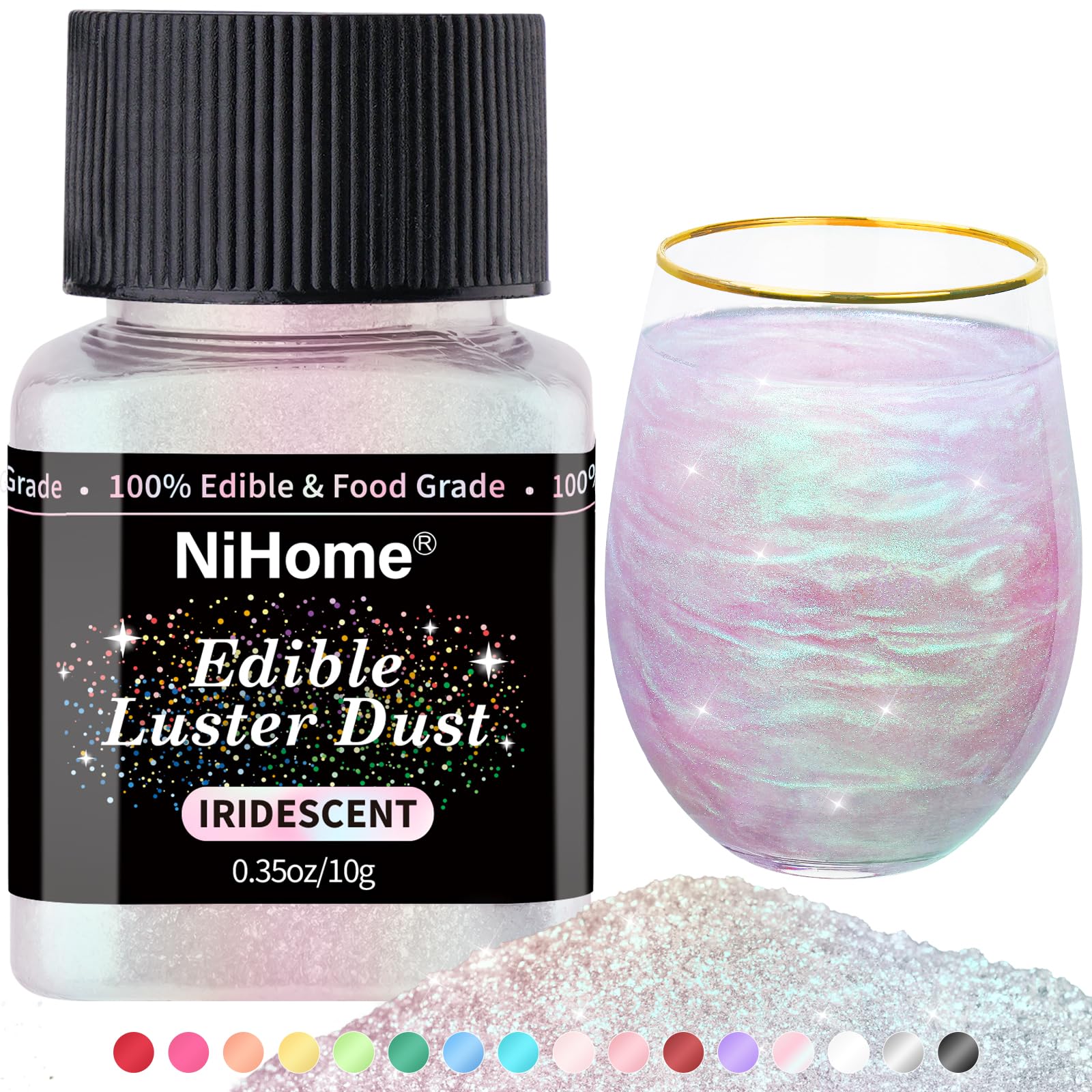 NiHome bottle-edge glitter sparkle decor elevates glass presentation