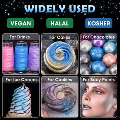 NiHome blue glimmer dust enhances wine and cocktails with metallic glow.