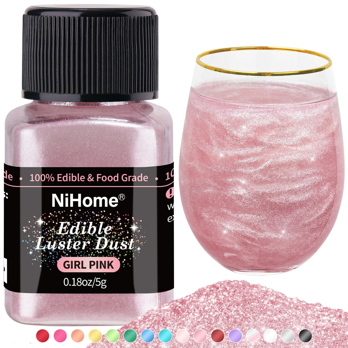 NiHome edible glimmer dust adds cake sparkle for celebratory decorating