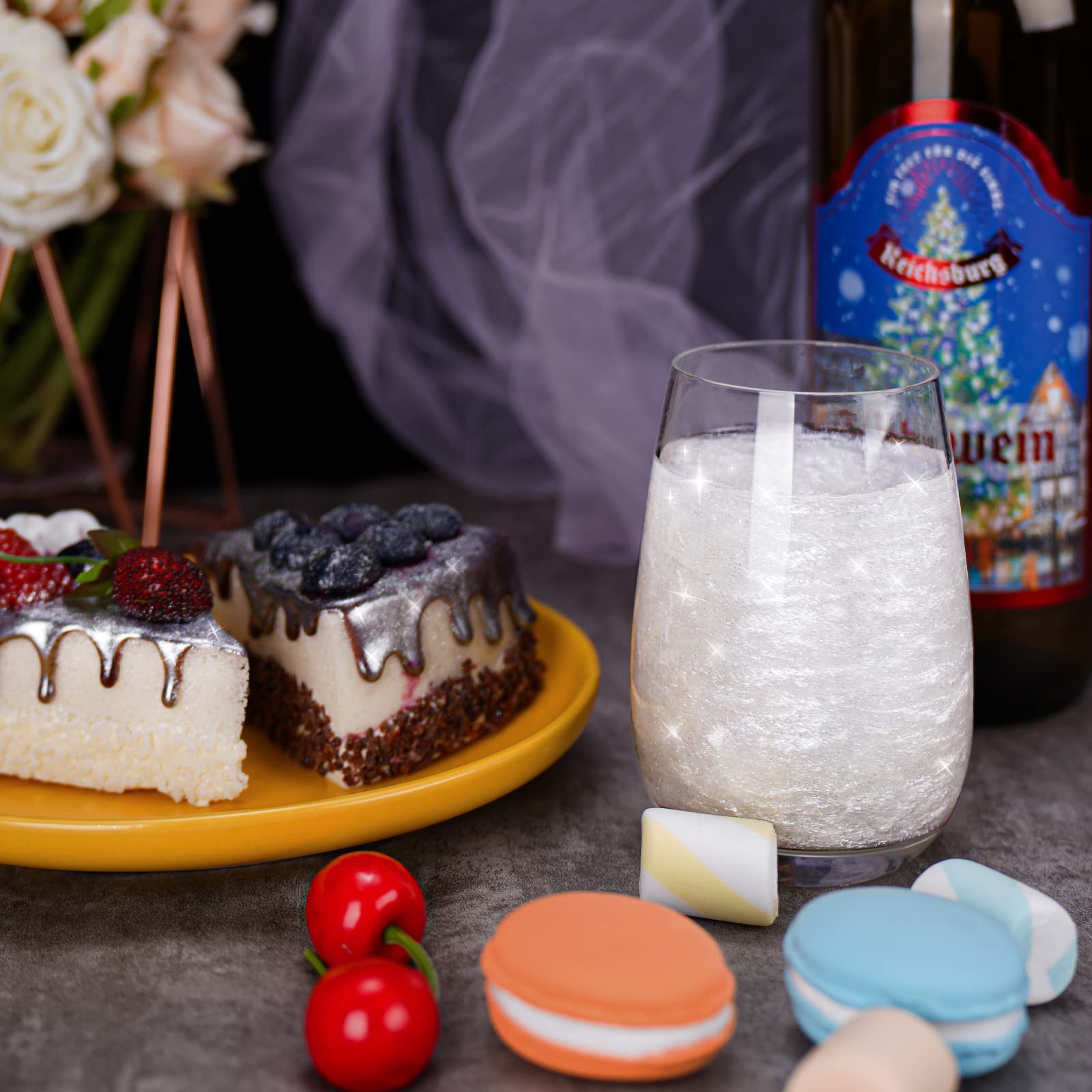 NiHome white edible glimmer powder cake-decor for glossy dessert accents.