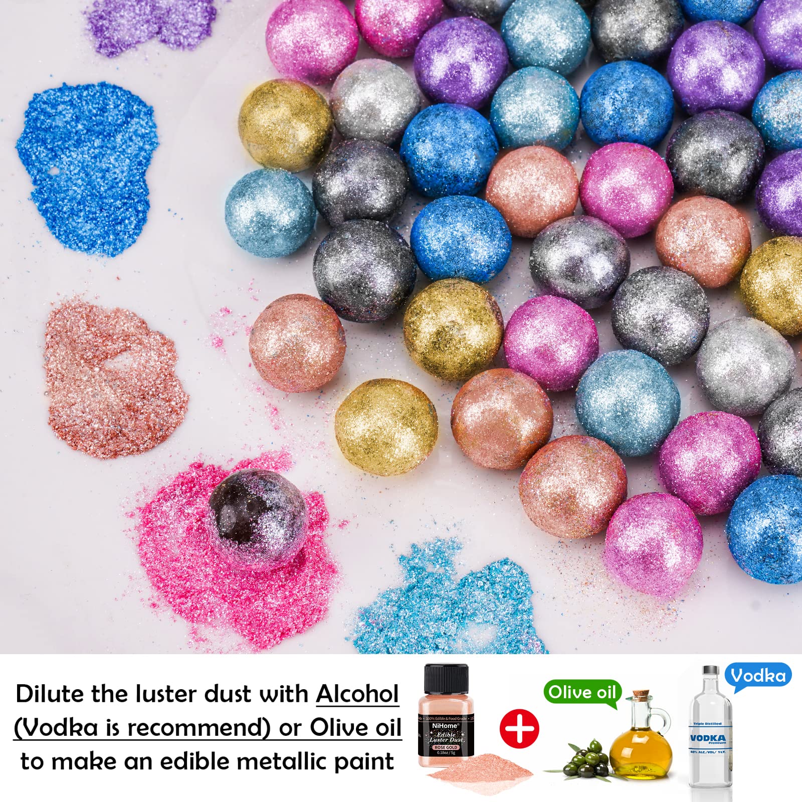NiHome vegan-friendly edible glitter for versatile decorating.