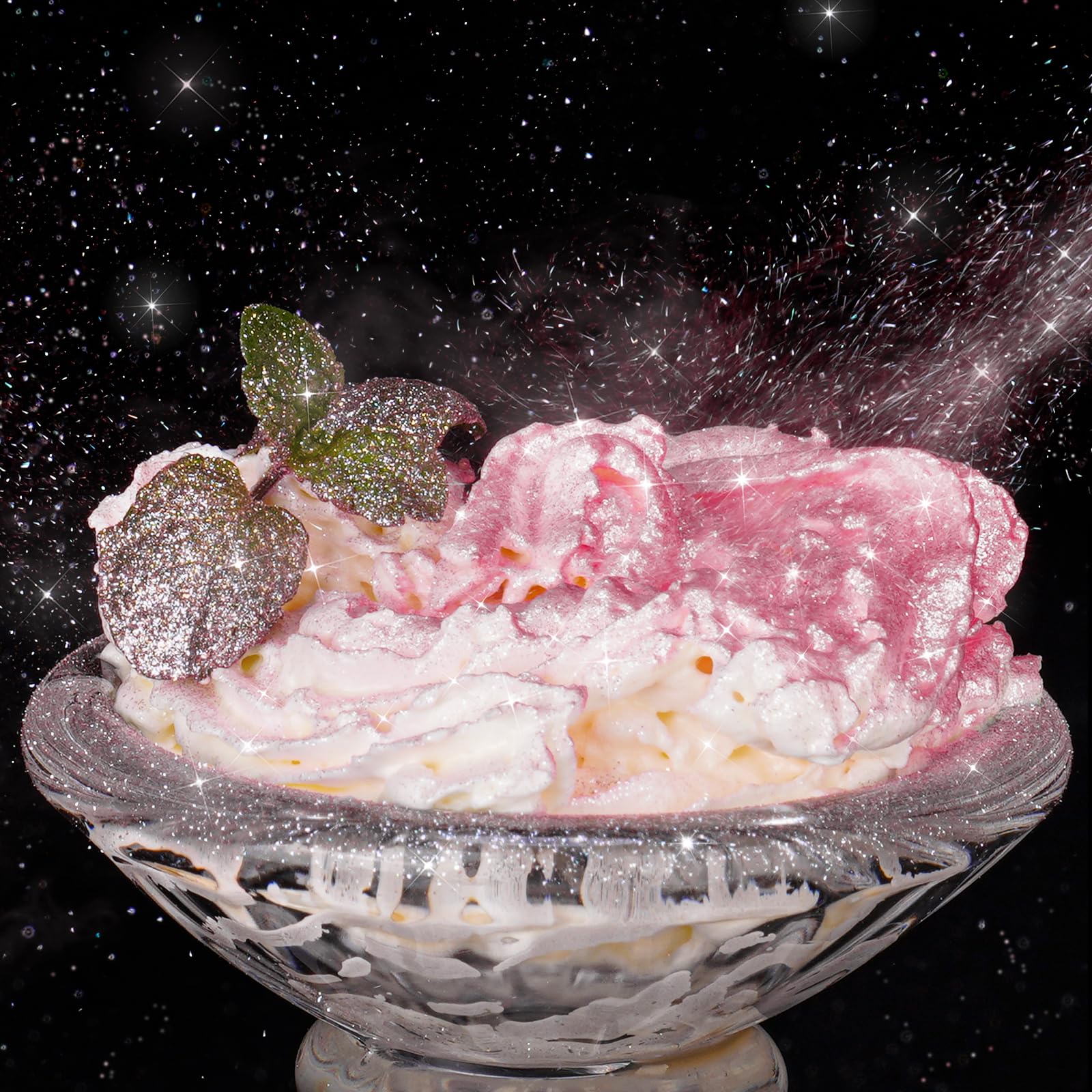 NiHome glitter powder party drink elevates presentation with glow.