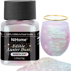 NiHome edible glitter powder iridescent pour adds dazzling color to beverages