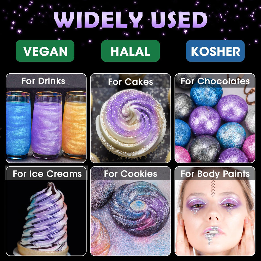 NiHome purple glitter powder enhances cocktails with eye-catching sparkle.