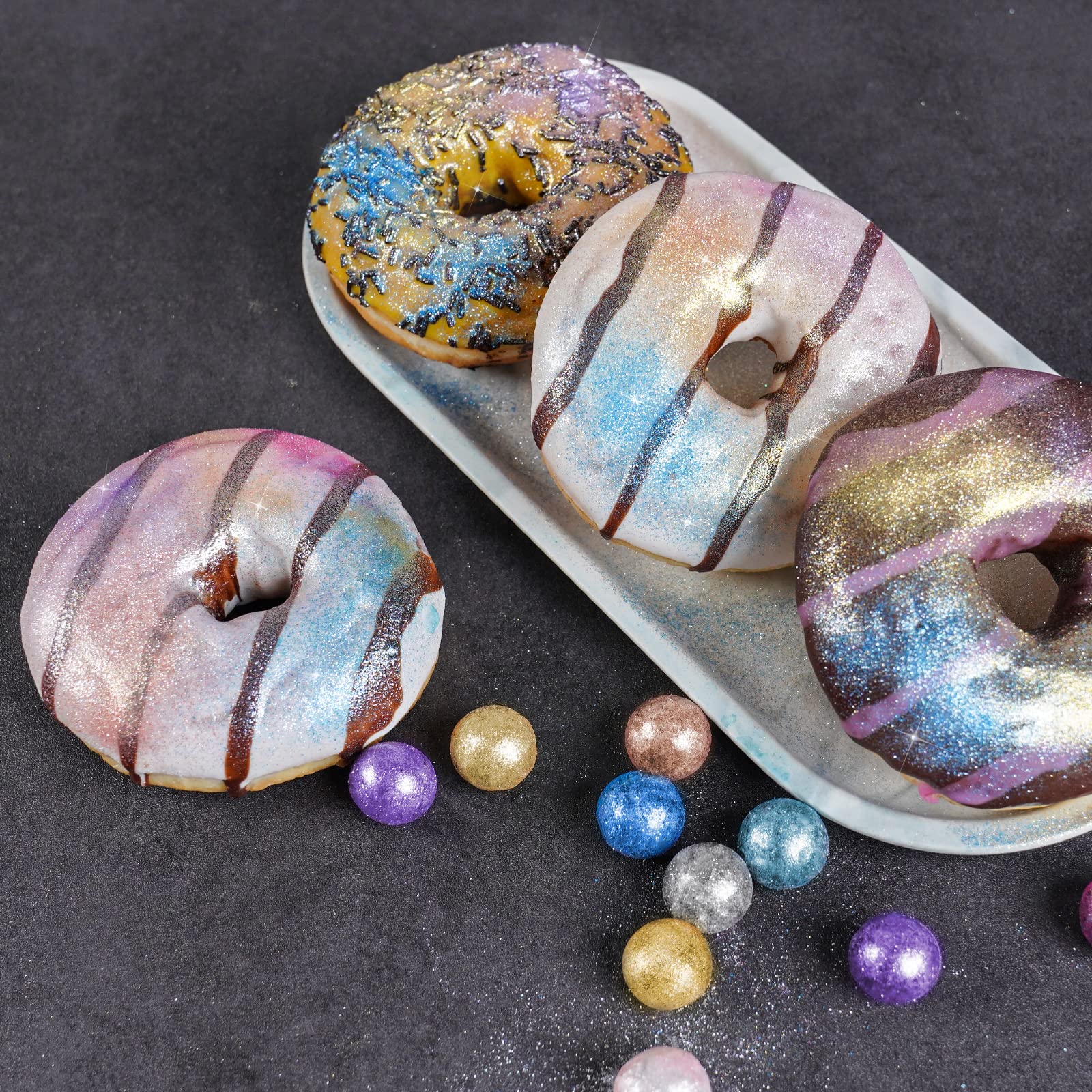 NiHome purple edible glitter powder for versatile food decorating sparkle.