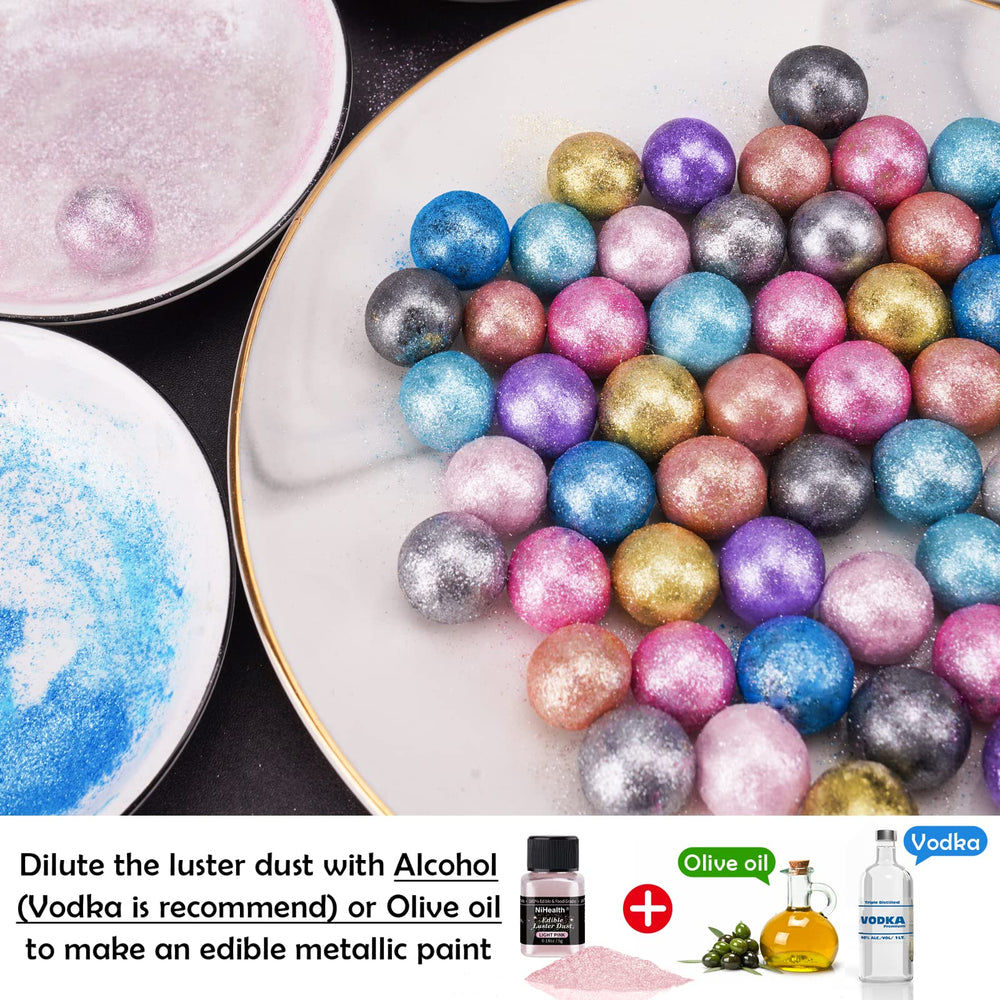 NiHome fine mica glitter powder provides rich shimmer on desserts