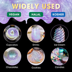 NiHome glimmer dust used as cake decoration with metallic sheen